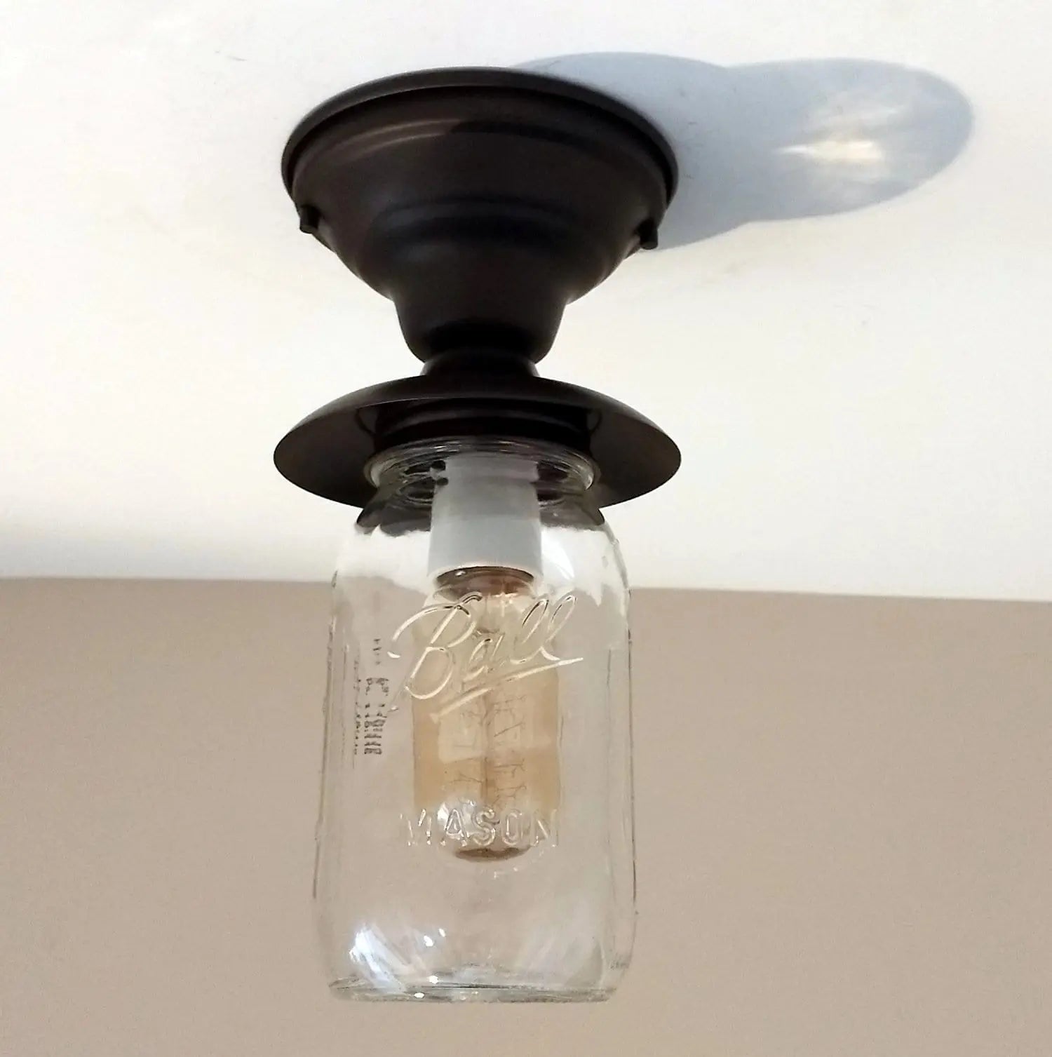 Mason Jar Exterior Outdoor Porch Farmhouse Ceiling Light Fixture