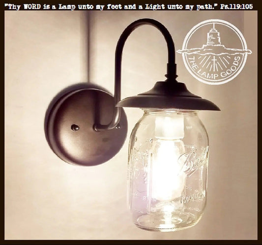 Mason Jar Outdoor Exterior Porch Wall SCONCE Light
