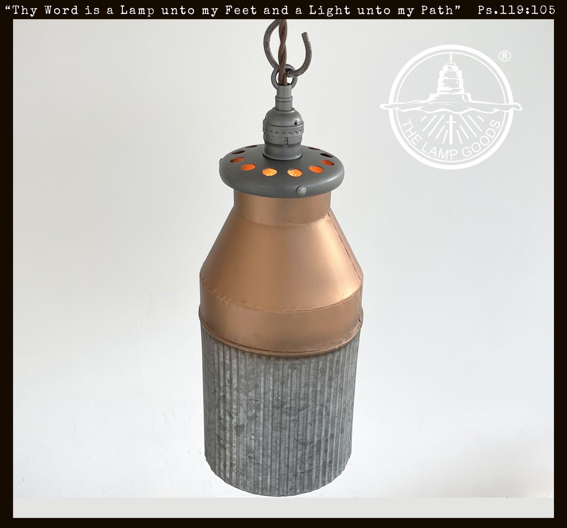 Rustic COPPER Farmhouse MILK CAN Barn Pendant Light Fixture