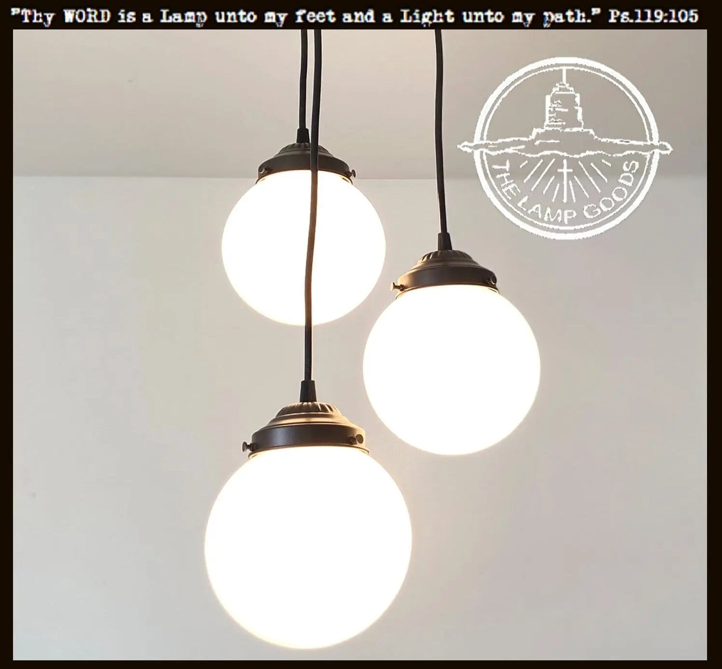 Milk Glass Chandelier Pendant Trio
