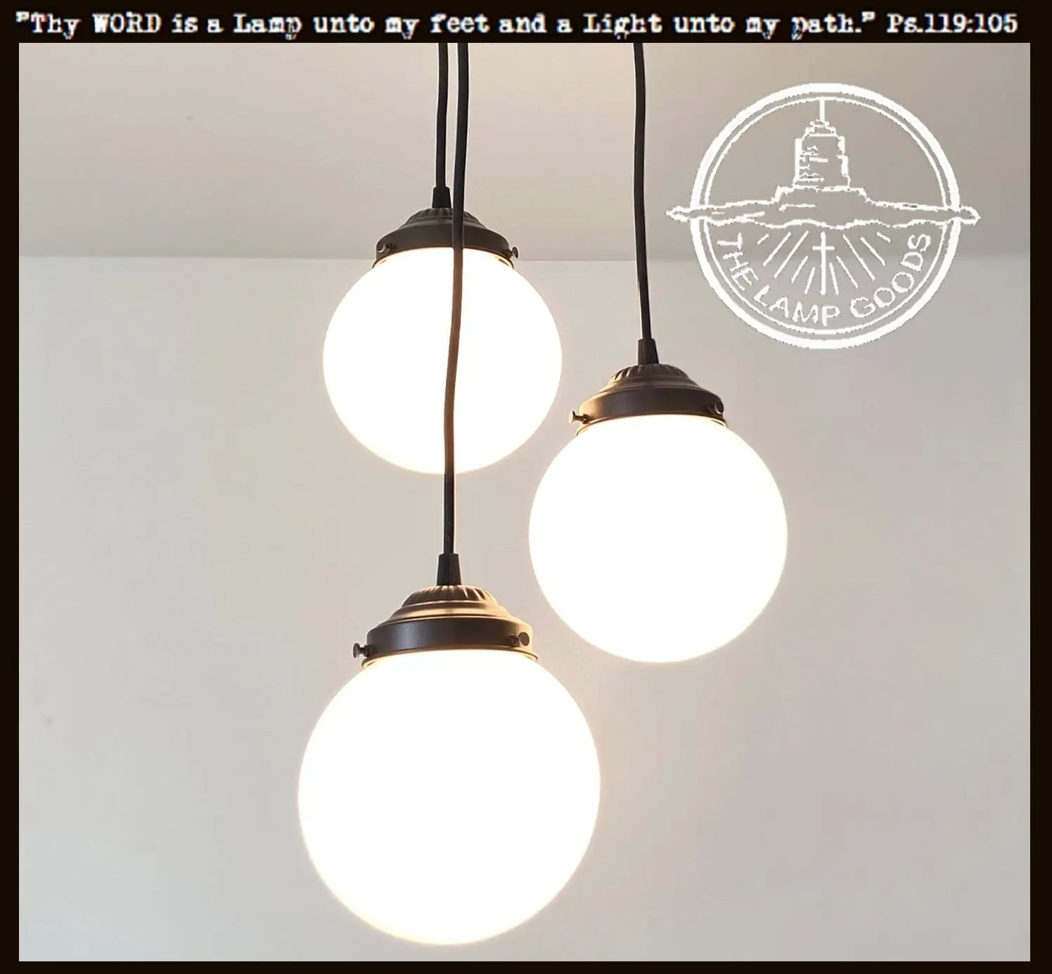 Milk Glass Chandelier Pendant Trio
