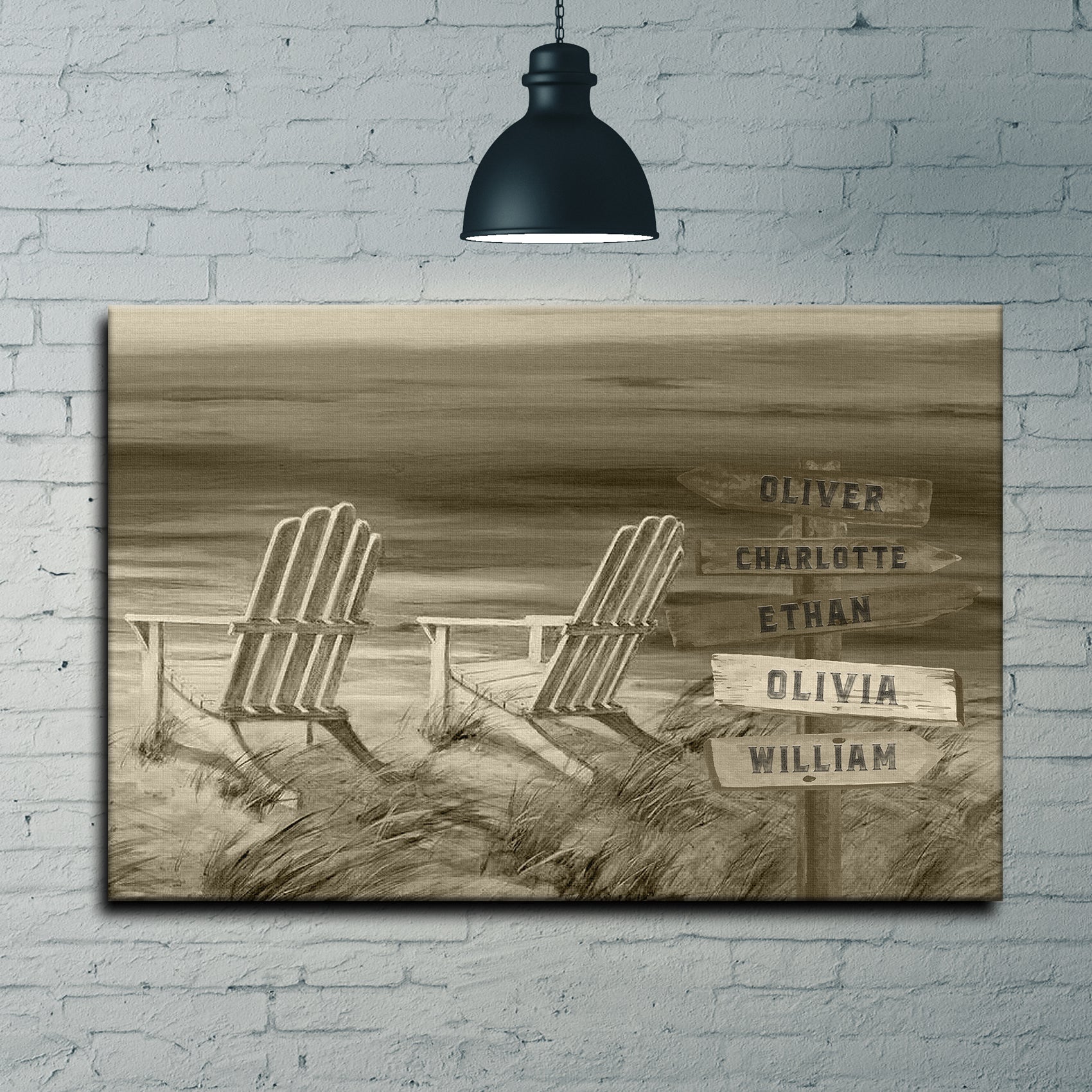 Monochrome Beach Name Sign