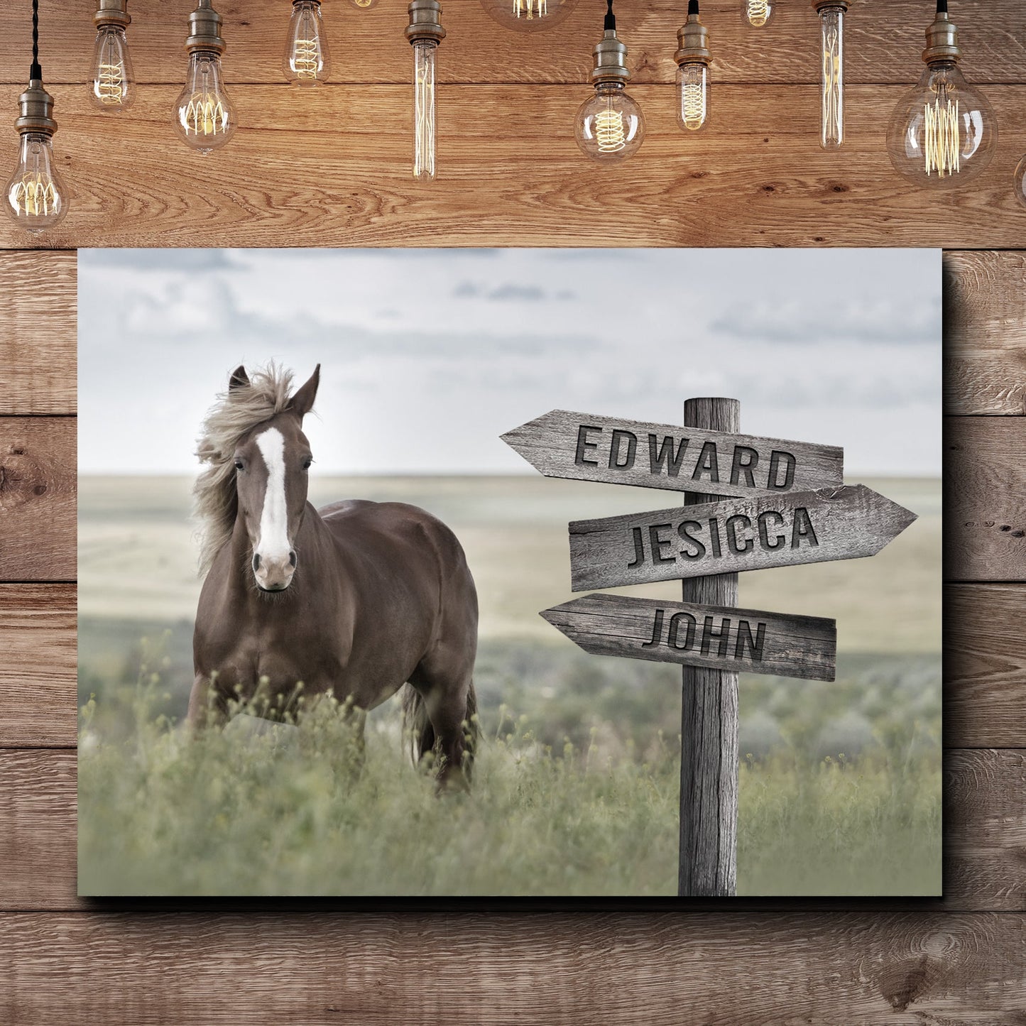 Classic Horse Family Name Sign