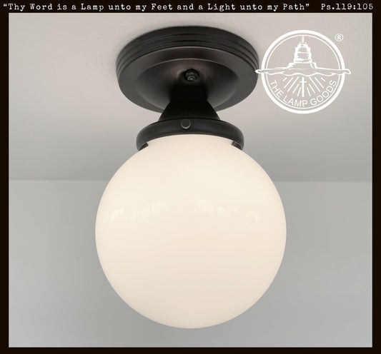 MODERN OPAL Schoolhouse Globe Ceiling Light