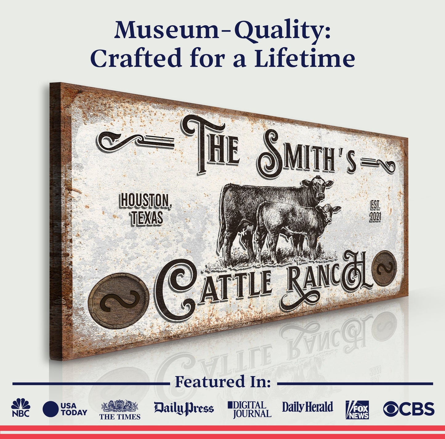 Branded Cattle Ranch Sign IV