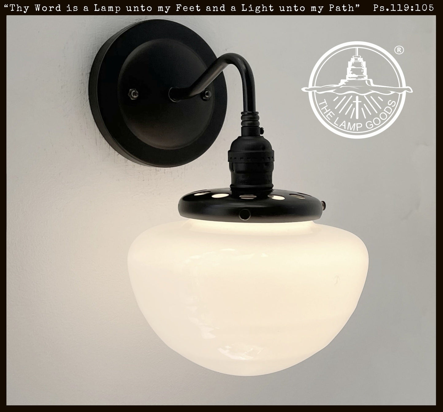 Opal Mushroom Schoolhouse Wall Sconce Light
