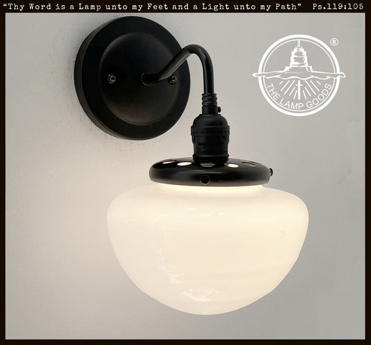 Opal Mushroom Schoolhouse Wall Sconce Light