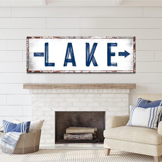 Rustic Lake Arrow Sign