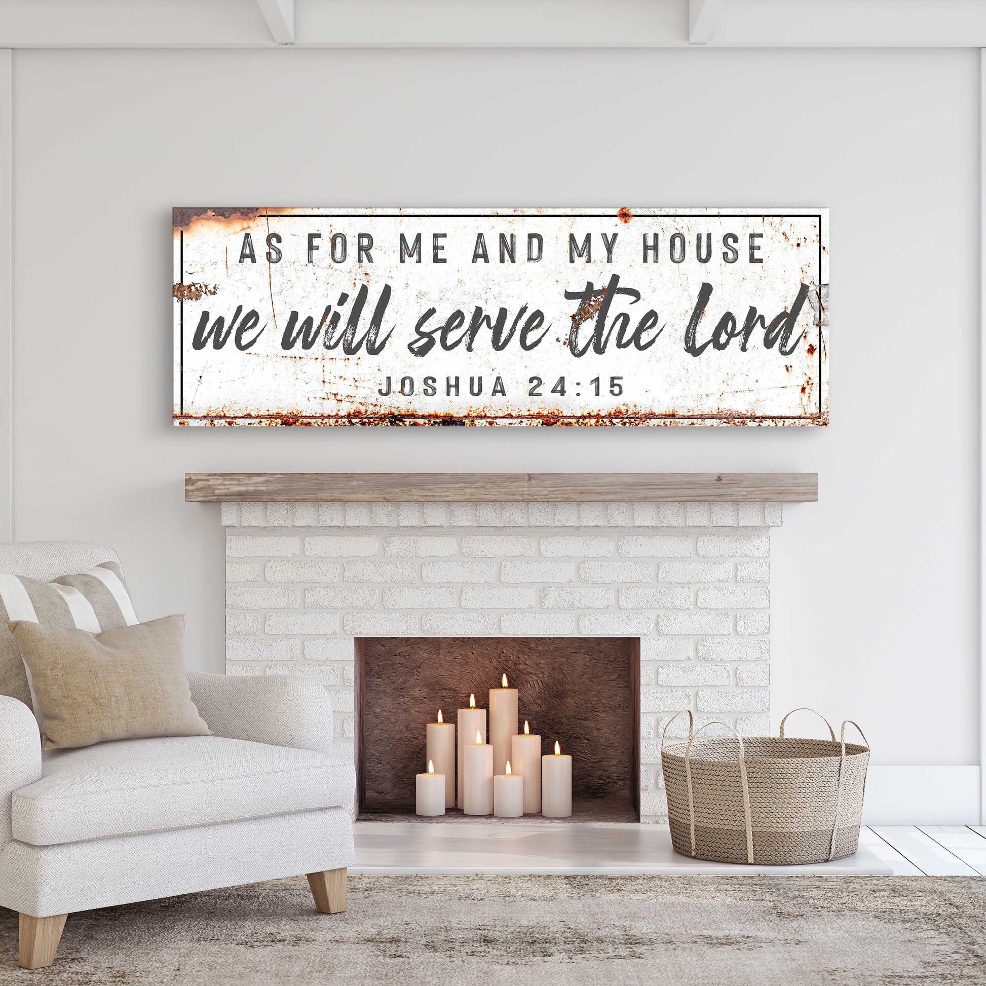 Joshua 24:15 - We Will Serve The Lord Rustic Sign