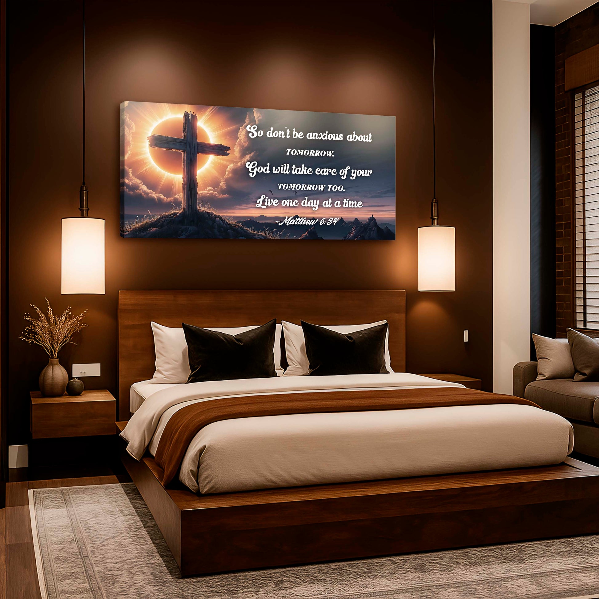 Matthew 6:34 - God Will Take Care of Your Tomorrow Faith Sign