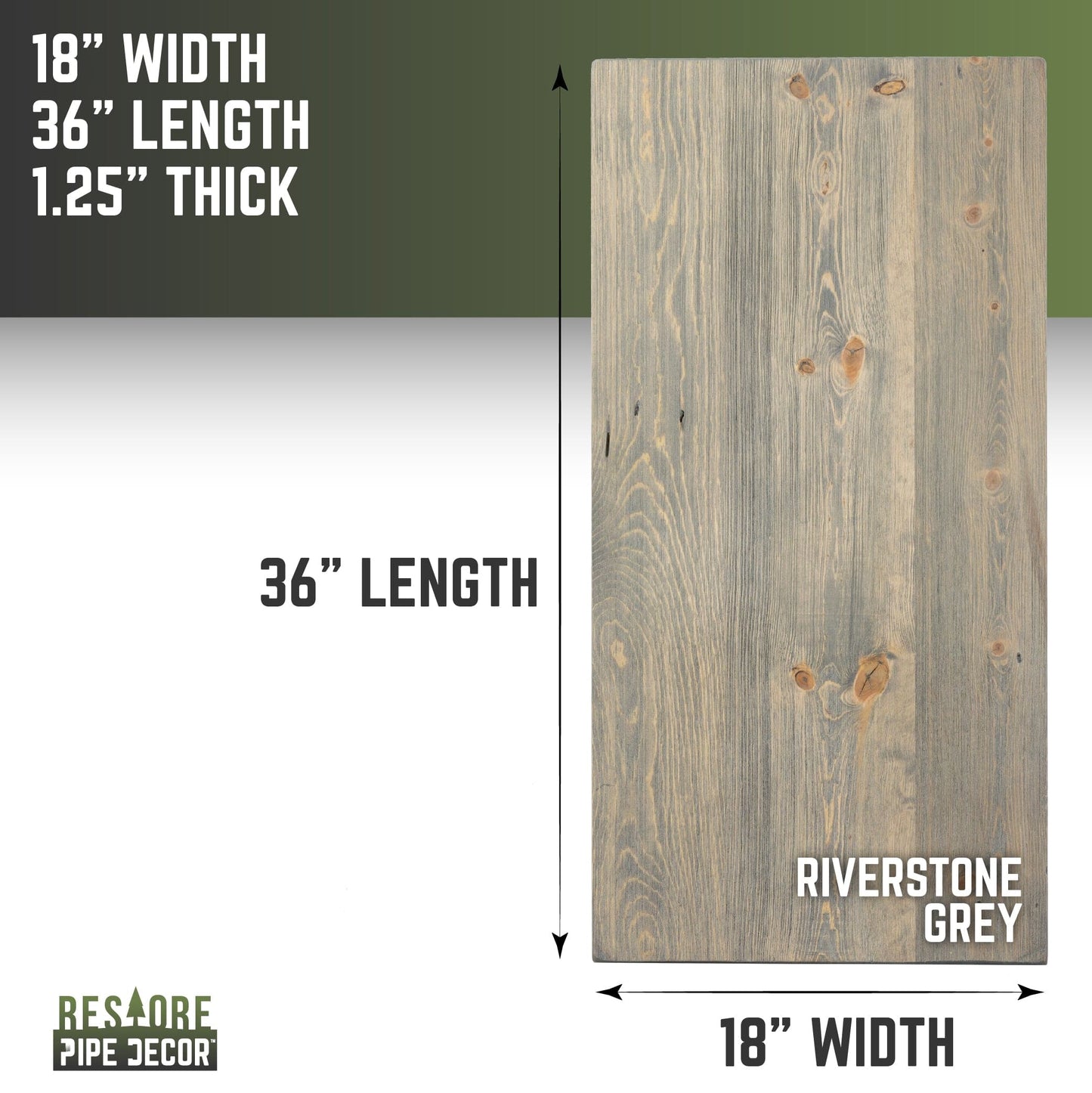 RESTORE Riverstone Grey Solid Wood Coffee Tabletop