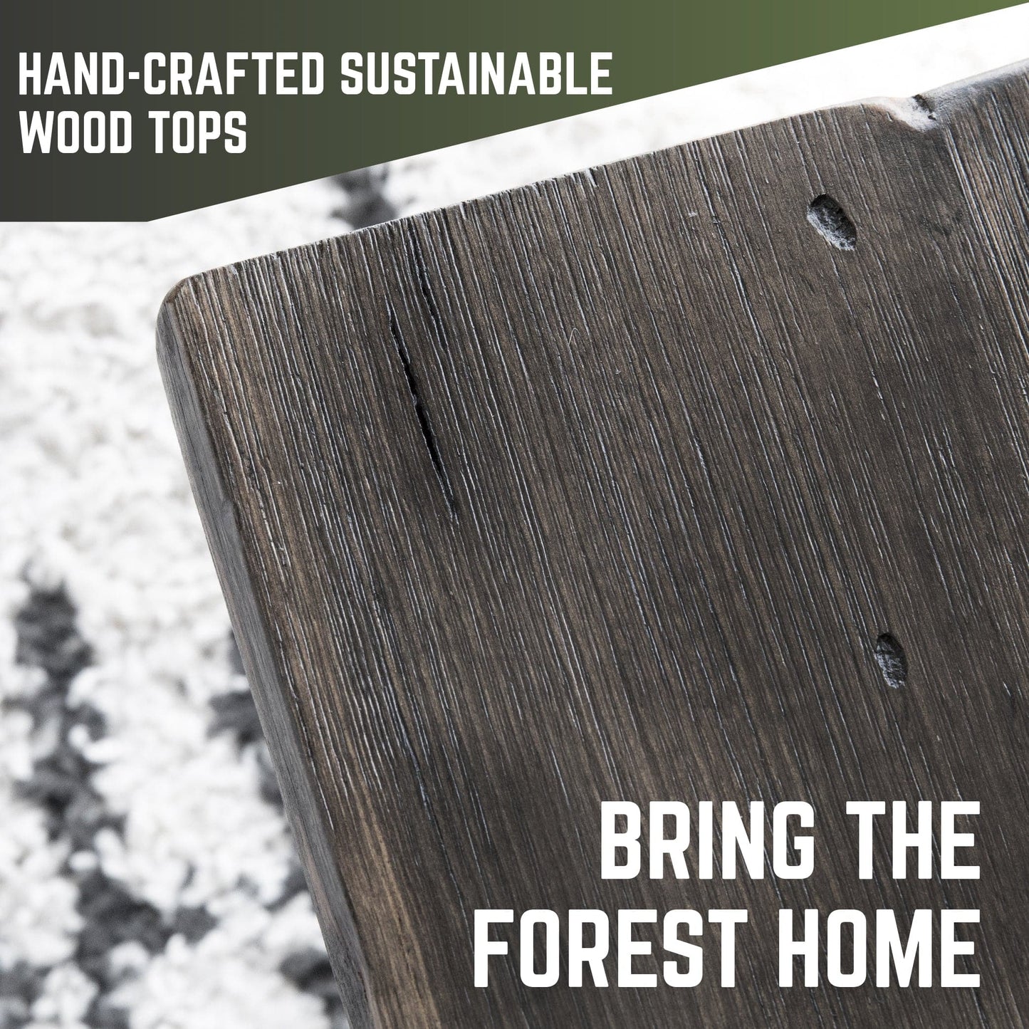 RESTORE Boulder Black Solid Wood Desk Tabletop