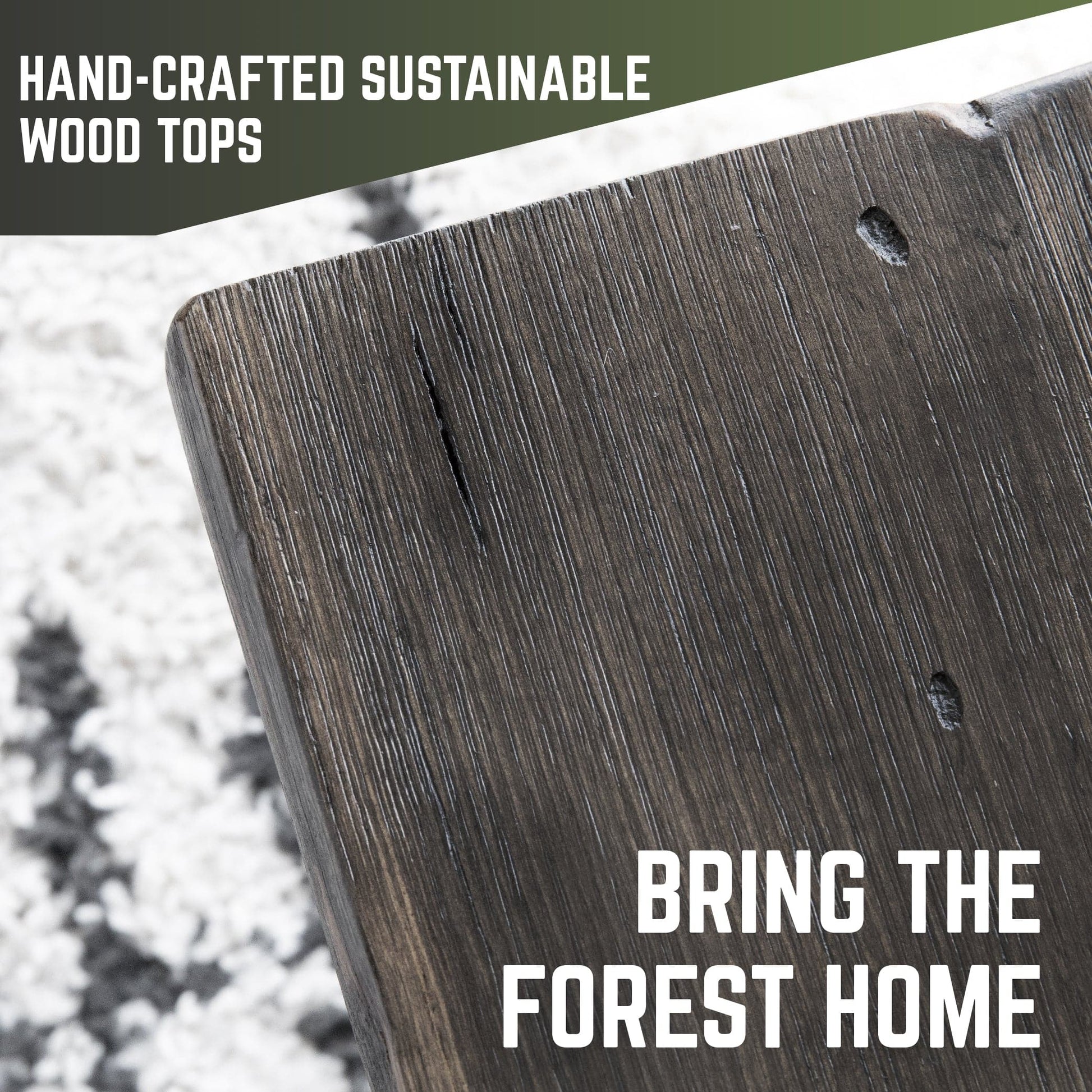 RESTORE Boulder Black Solid Wood Desk Tabletop