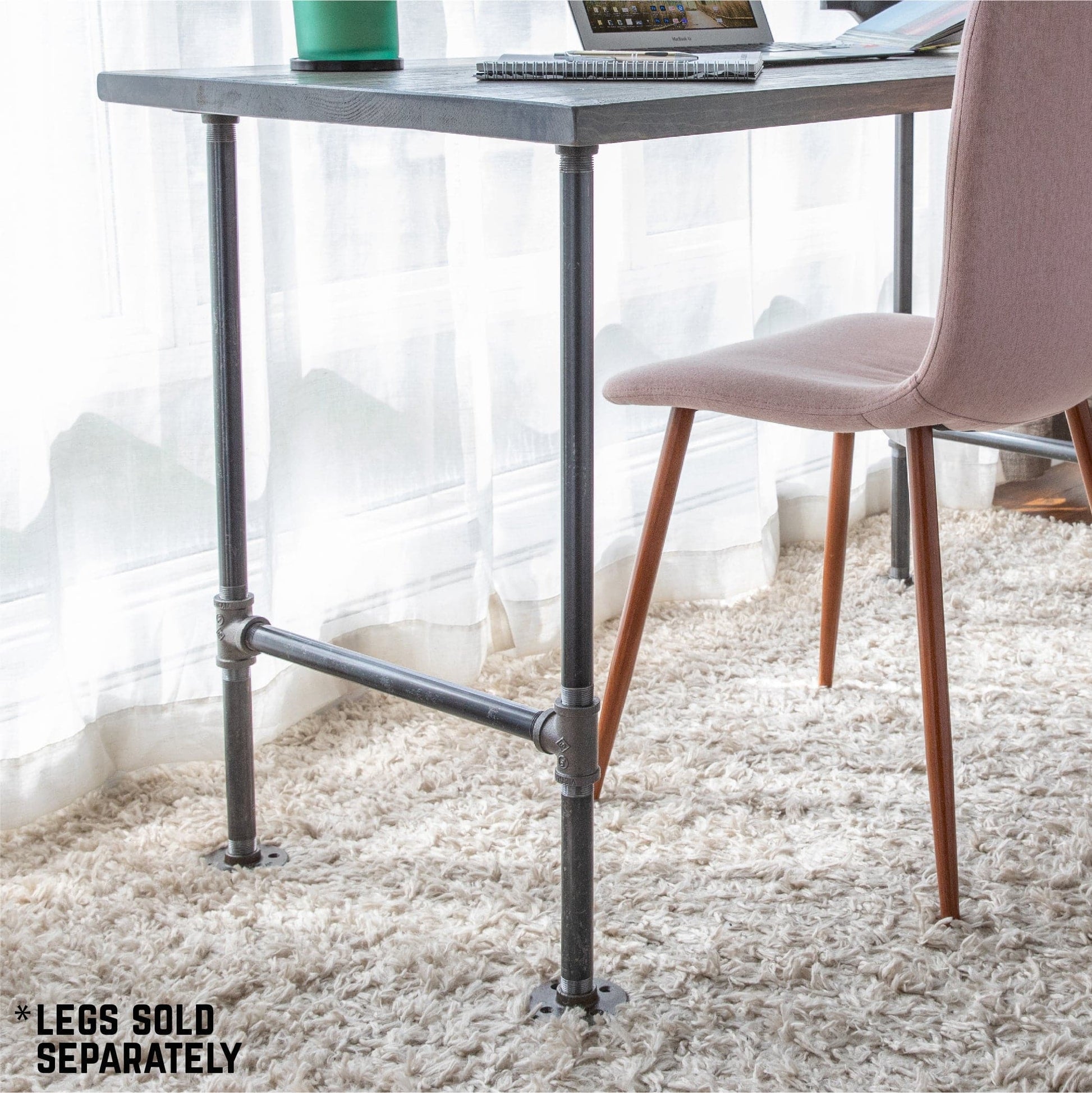 RESTORE Riverstone Grey Solid Wood Desk Tabletop