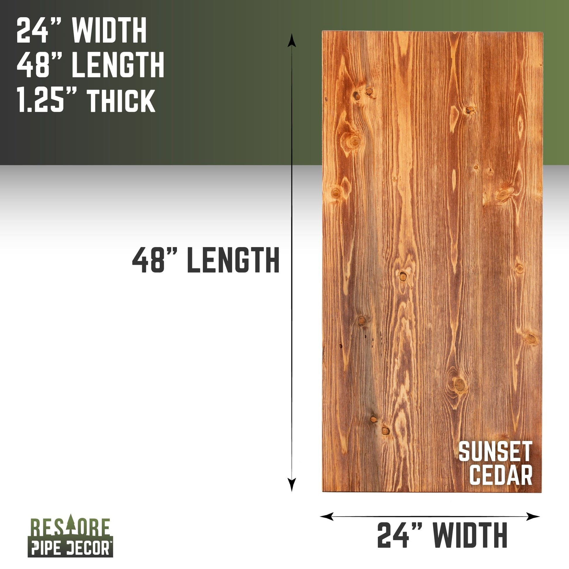 RESTORE Sunset Cedar Solid Wood Desk Tabletop