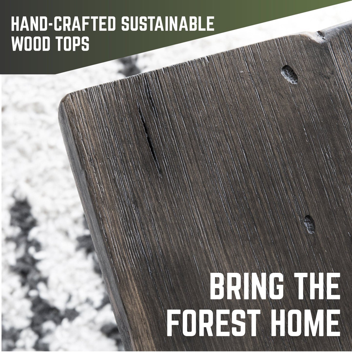 RESTORE Boulder Black Solid Wood End Tabletop