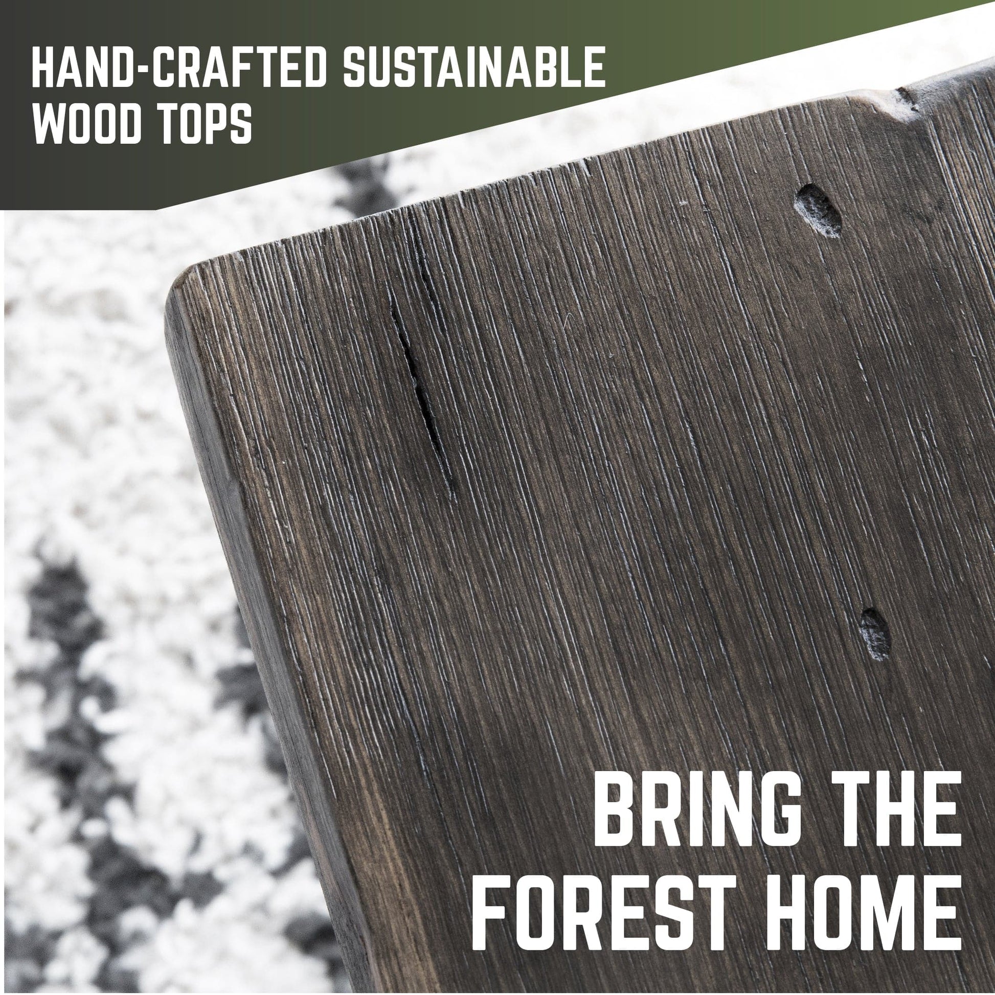 RESTORE Boulder Black Solid Wood End Tabletop