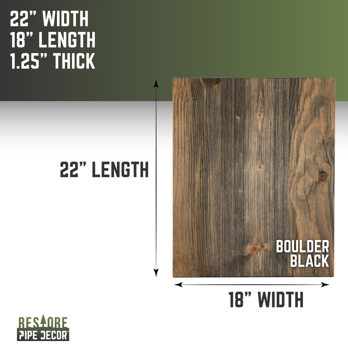 RESTORE Boulder Black Solid Wood End Tabletop