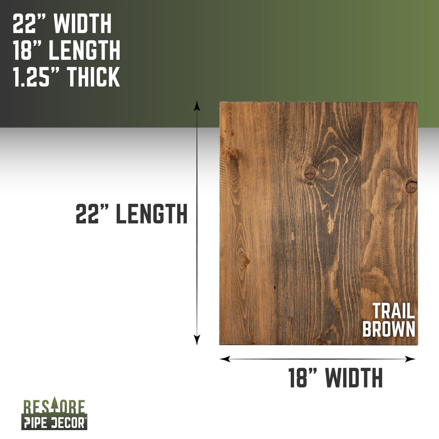 RESTORE Trail Brown Solid Wood End Tabletop