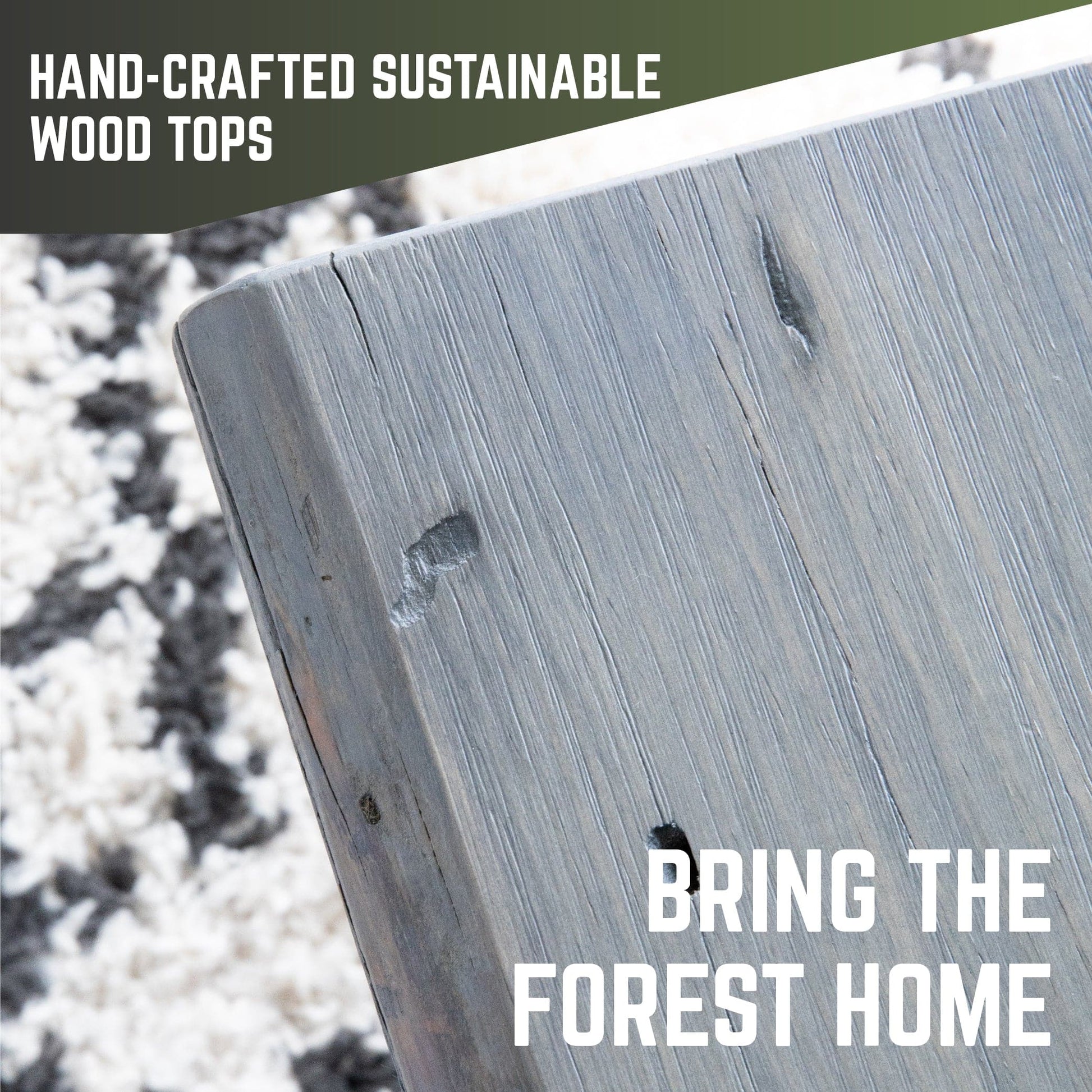 RESTORE Riverstone Grey Solid Wood End Tabletop