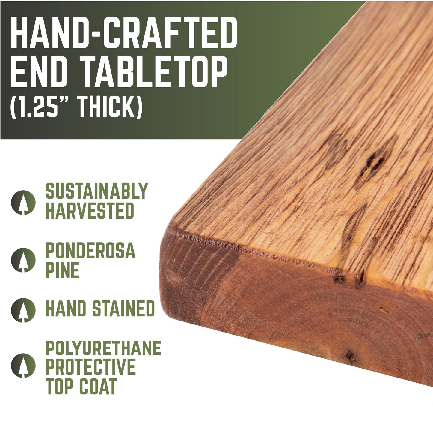 RESTORE Sunset Cedar Solid Wood End Tabletop