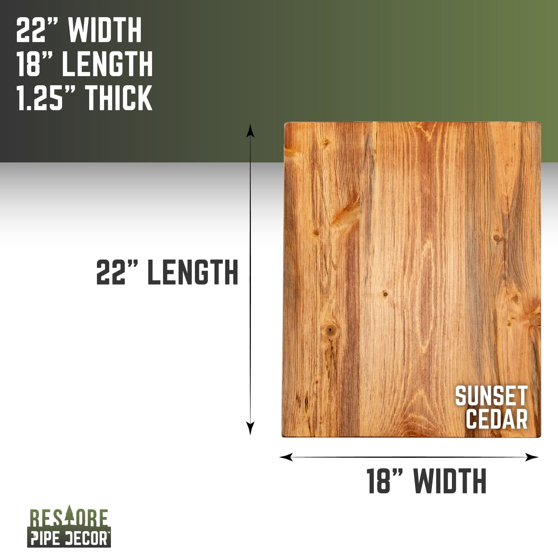 RESTORE Sunset Cedar Solid Wood End Tabletop