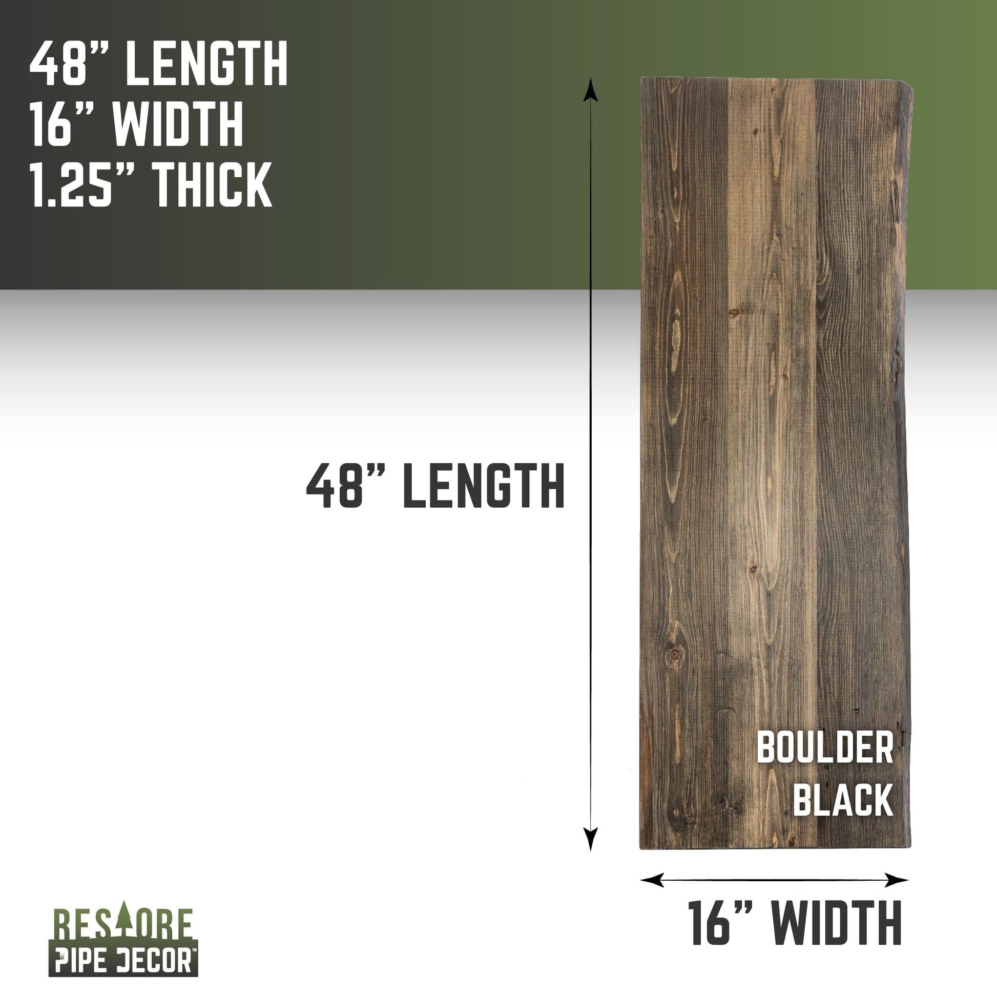 RESTORE Boulder Black Solid Live Edge Wood Console Tabletop