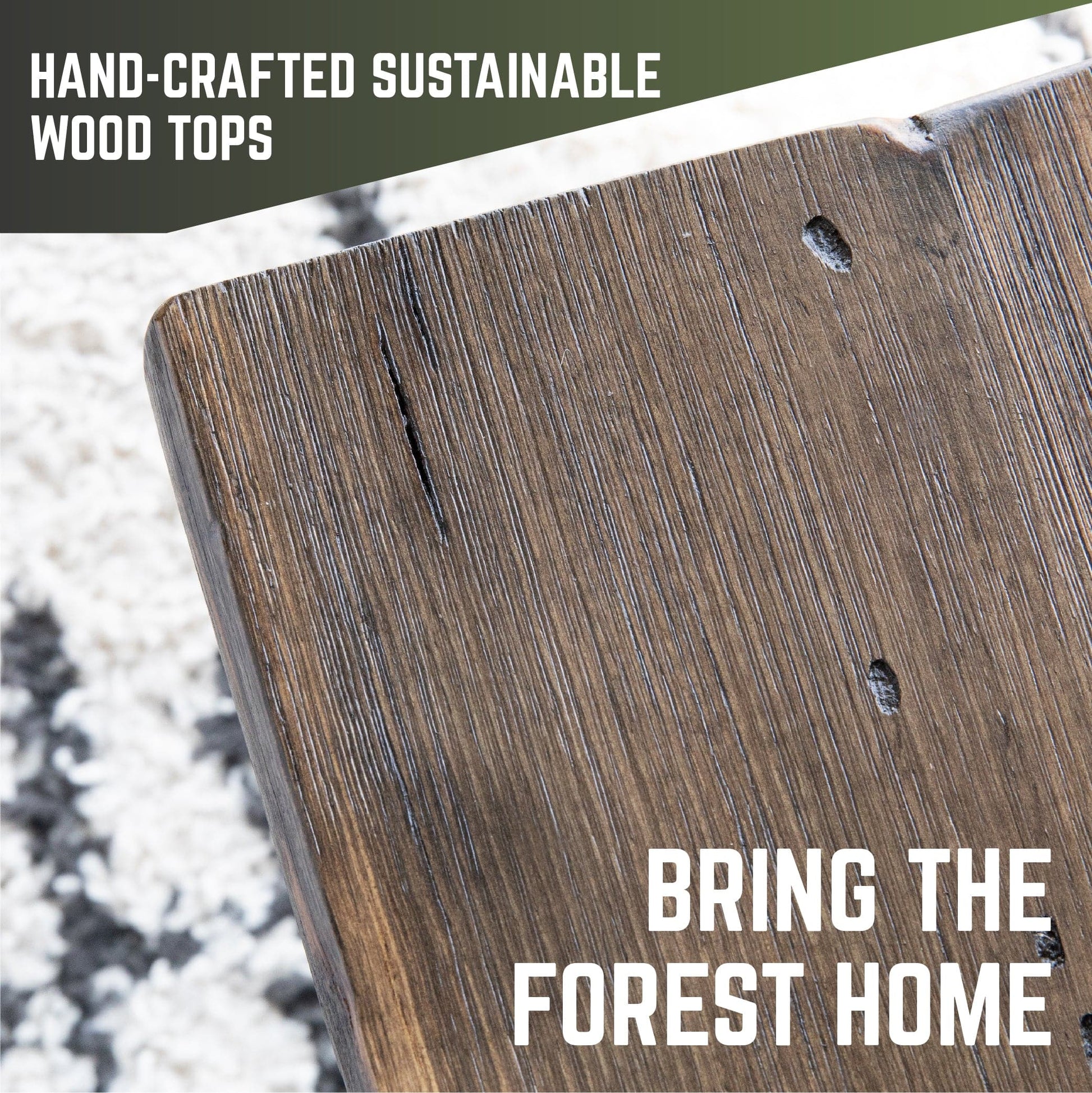 RESTORE Trail Brown Solid Live Edge Wood Console Tabletop