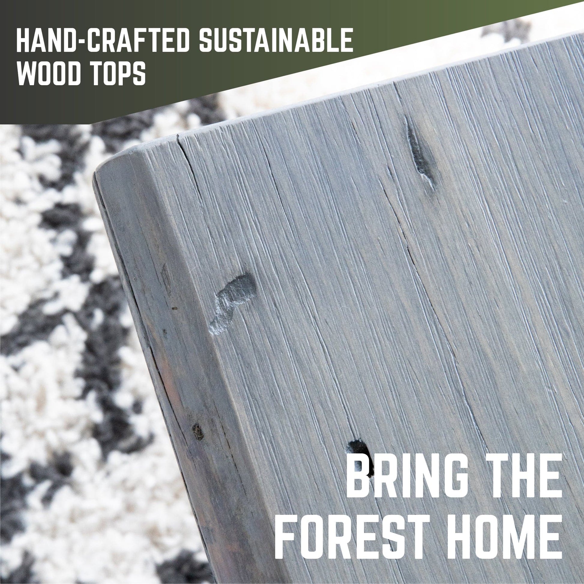 RESTORE Riverstone Grey Solid Live Edge Wood Console Tabletop