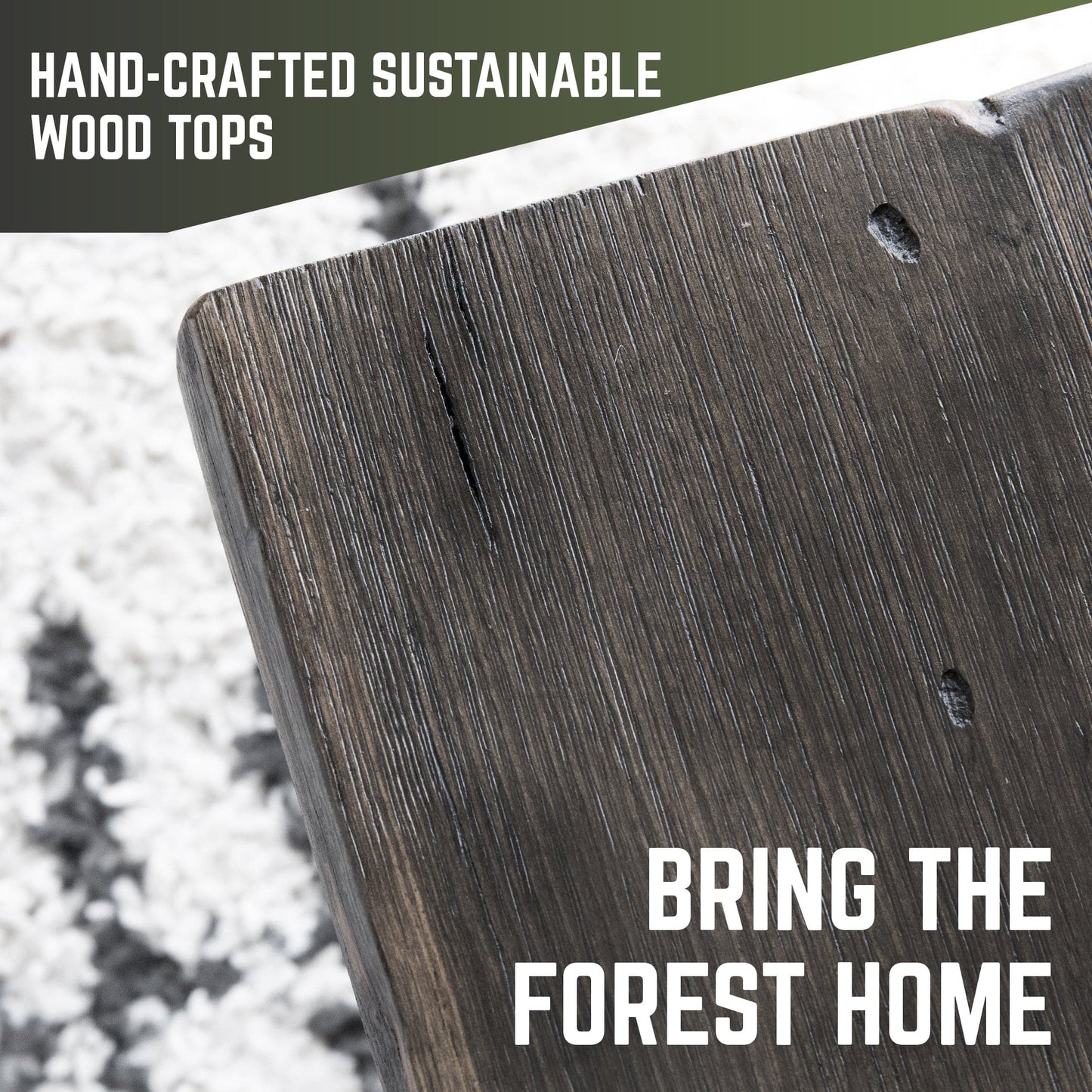 RESTORE Boulder Black Solid Wood Coffee Tabletop