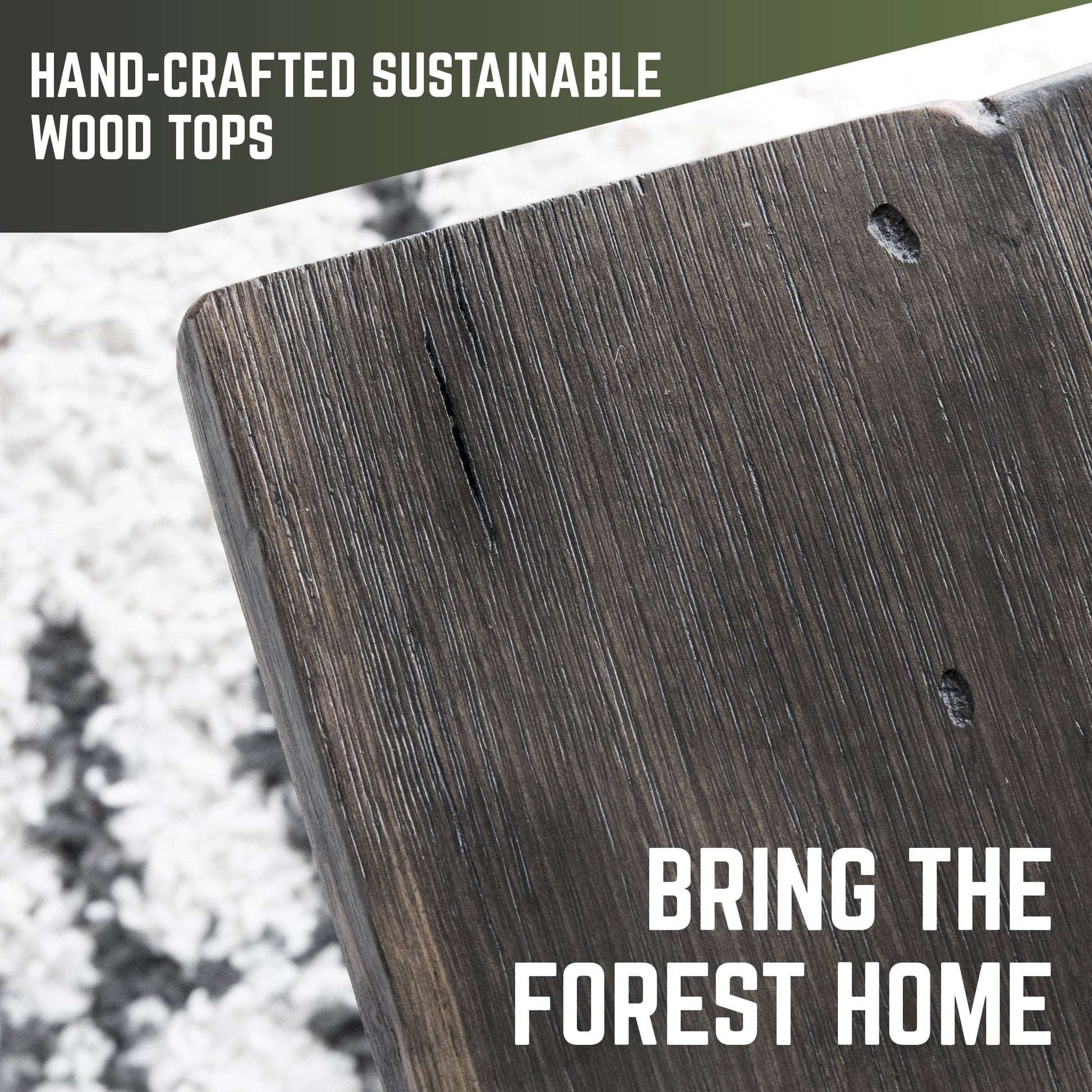 RESTORE Boulder Black Solid Wood Coffee Tabletop