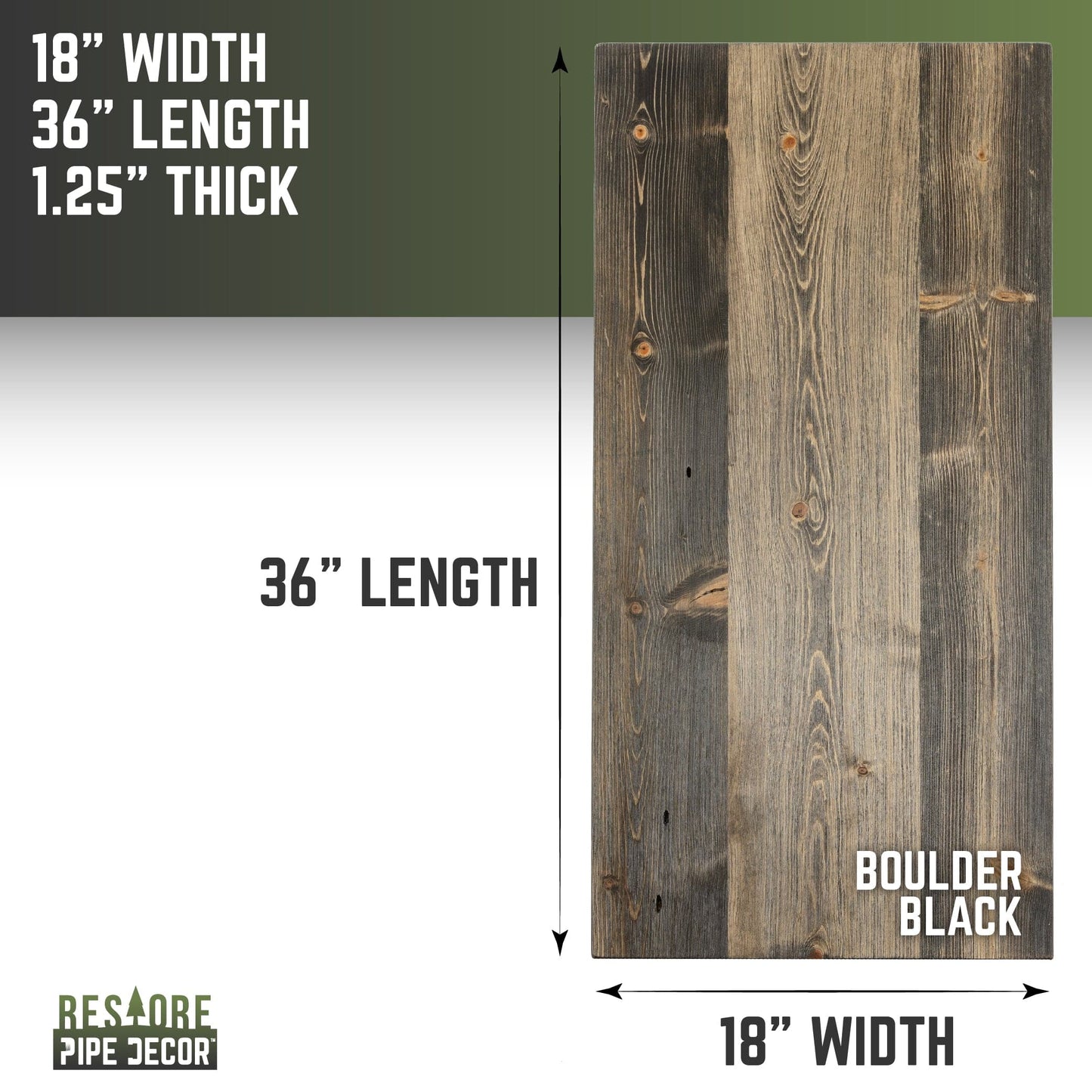 RESTORE Boulder Black Solid Wood Coffee Tabletop