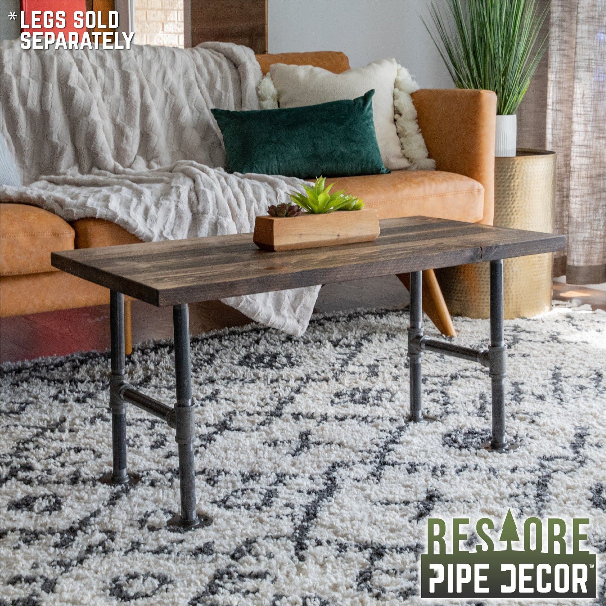 RESTORE Trail Brown Solid Wood Coffee Tabletop