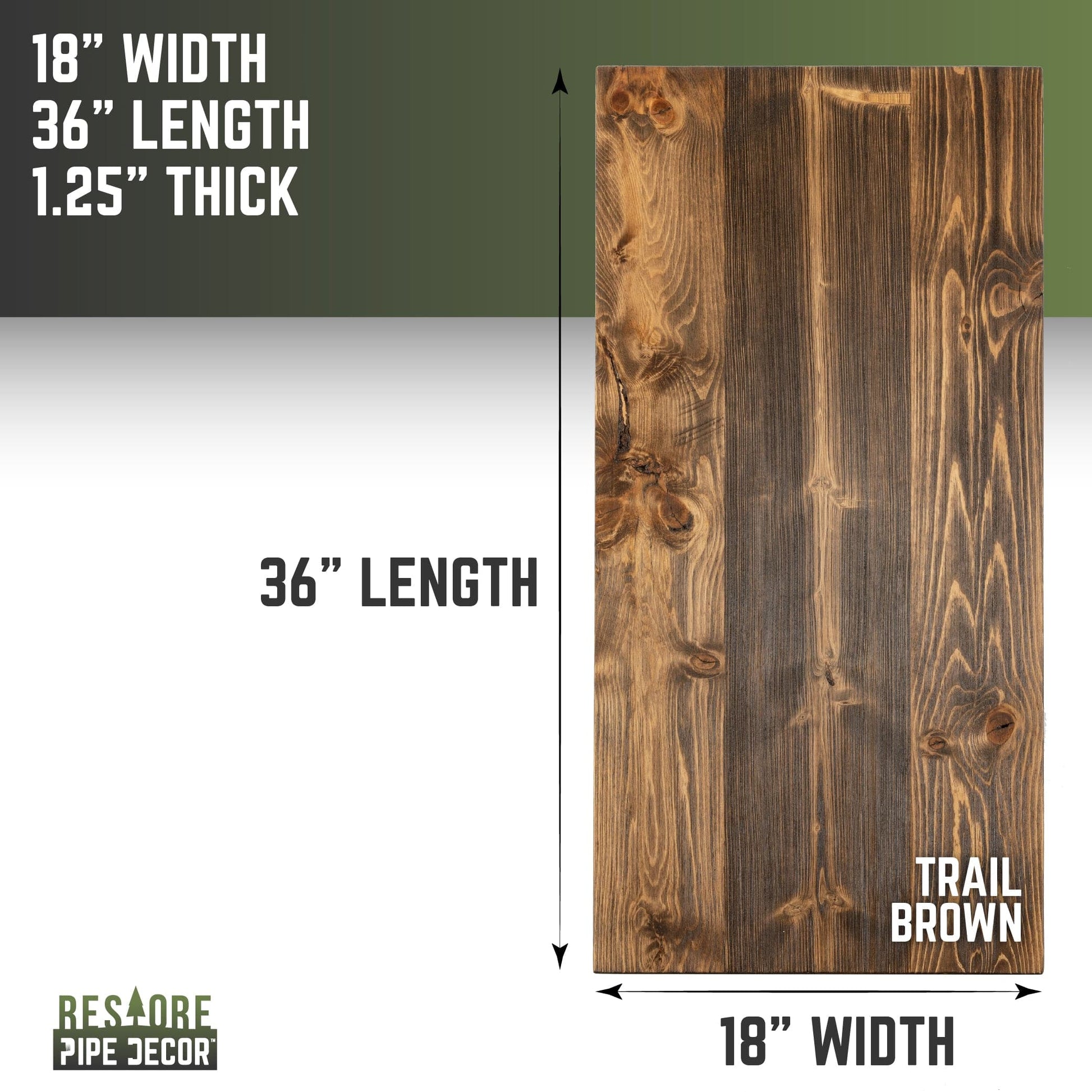 RESTORE Trail Brown Solid Wood Coffee Tabletop