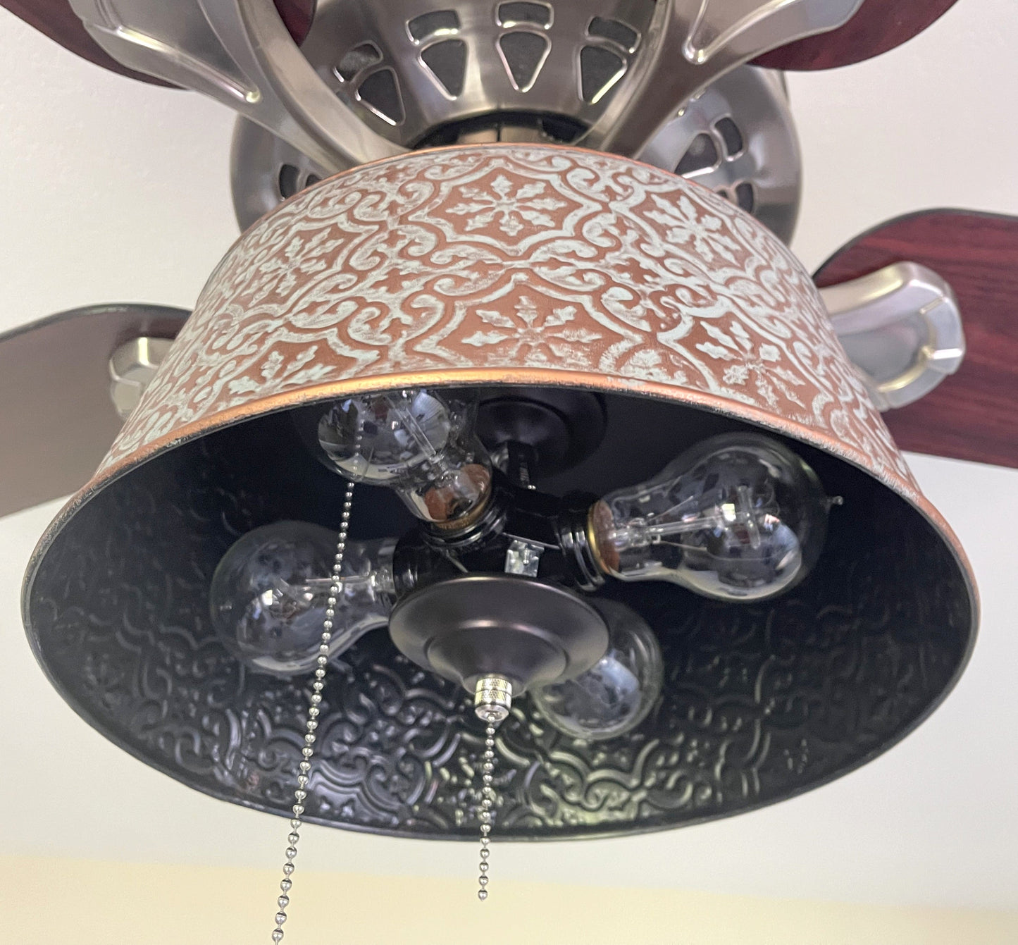Ornate Copper Ceiling Fan Light Kit Makeover Replacement