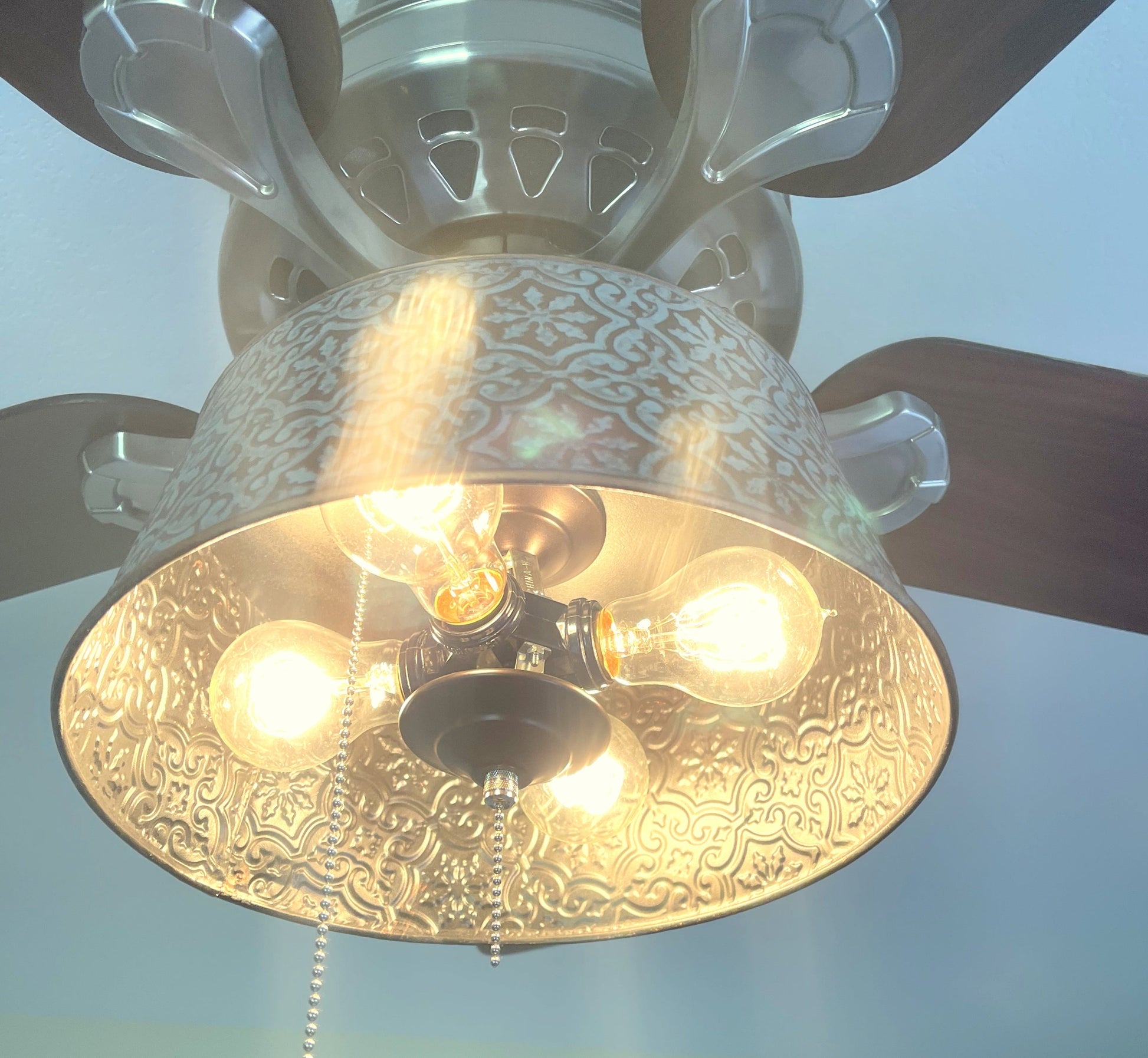 Ornate Copper Ceiling Fan Light Kit Makeover Replacement