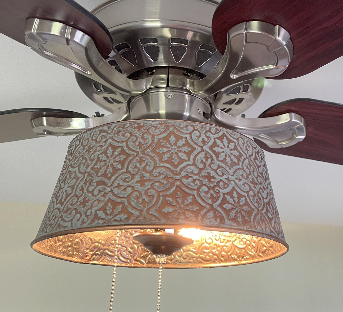 Ornate Copper Ceiling Fan Light Kit Makeover Replacement