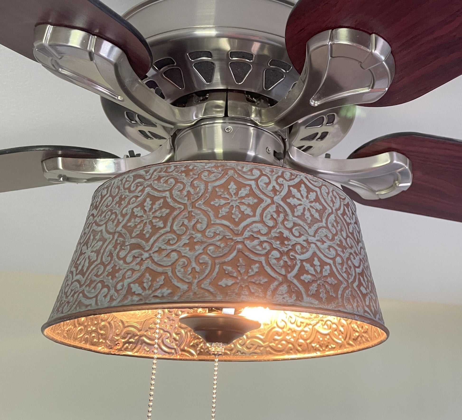 Ornate Copper Ceiling Fan Light Kit Makeover Replacement