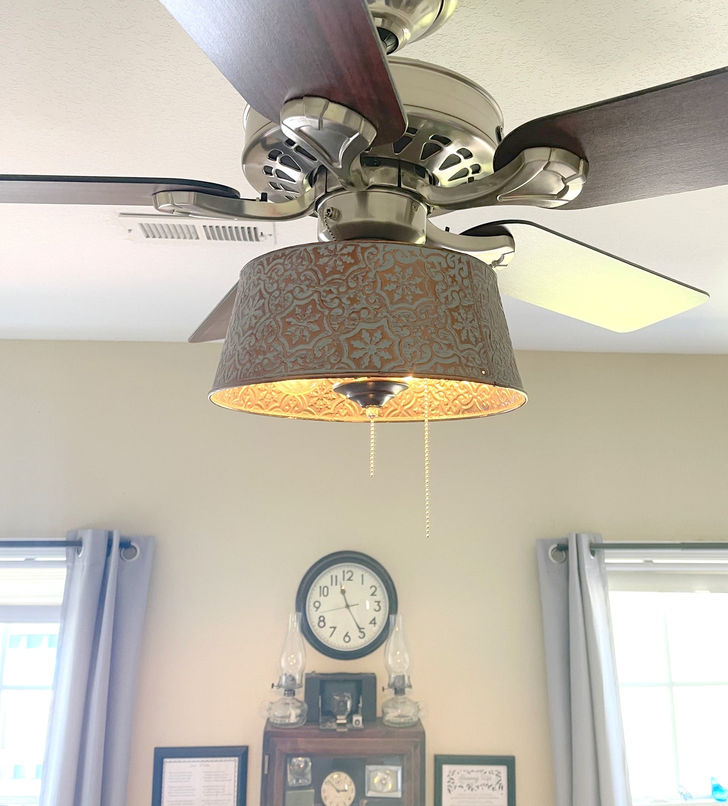 Ornate Copper Ceiling Fan Light Kit Makeover Replacement