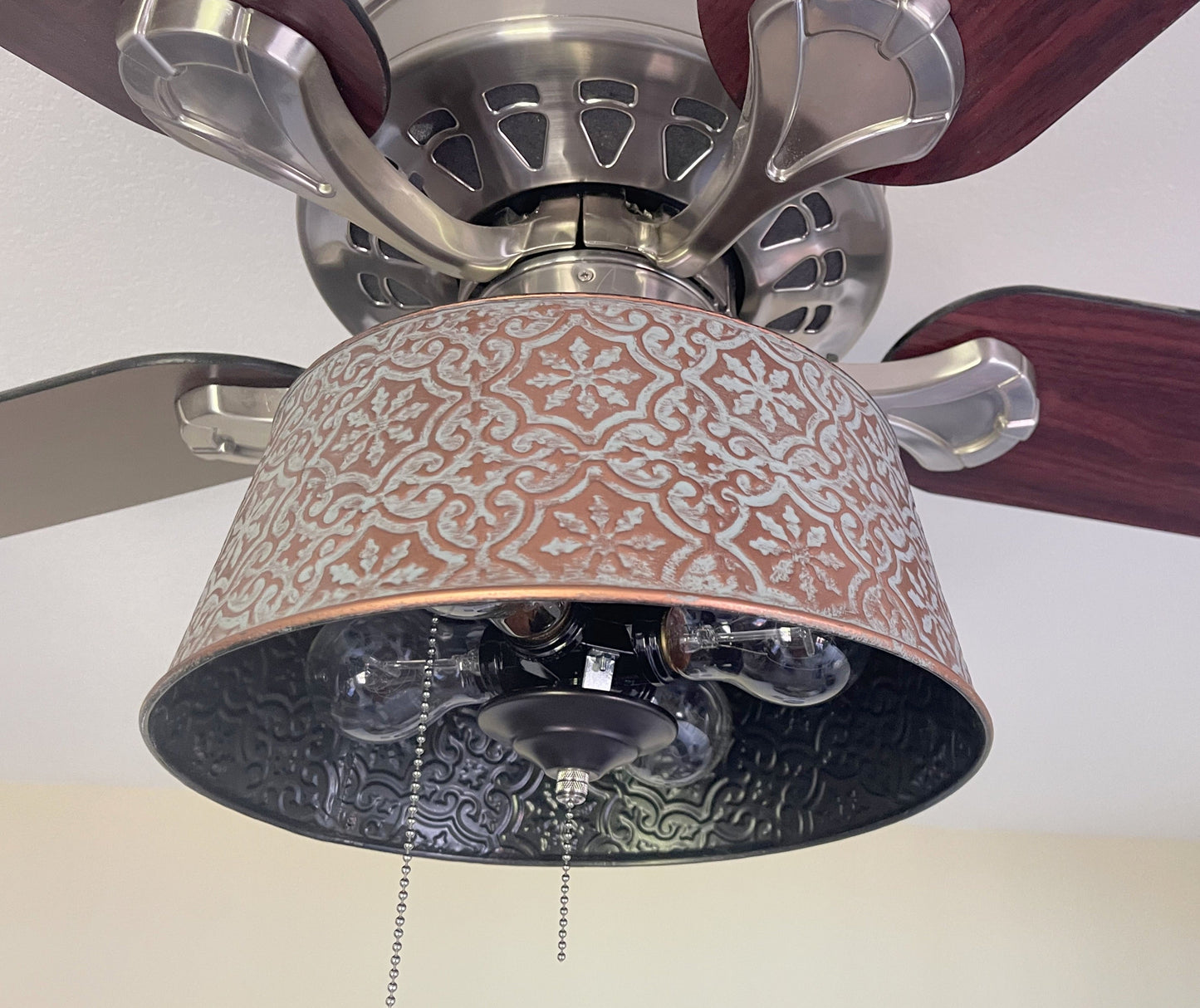 Ornate Copper Ceiling Fan Light Kit Makeover Replacement
