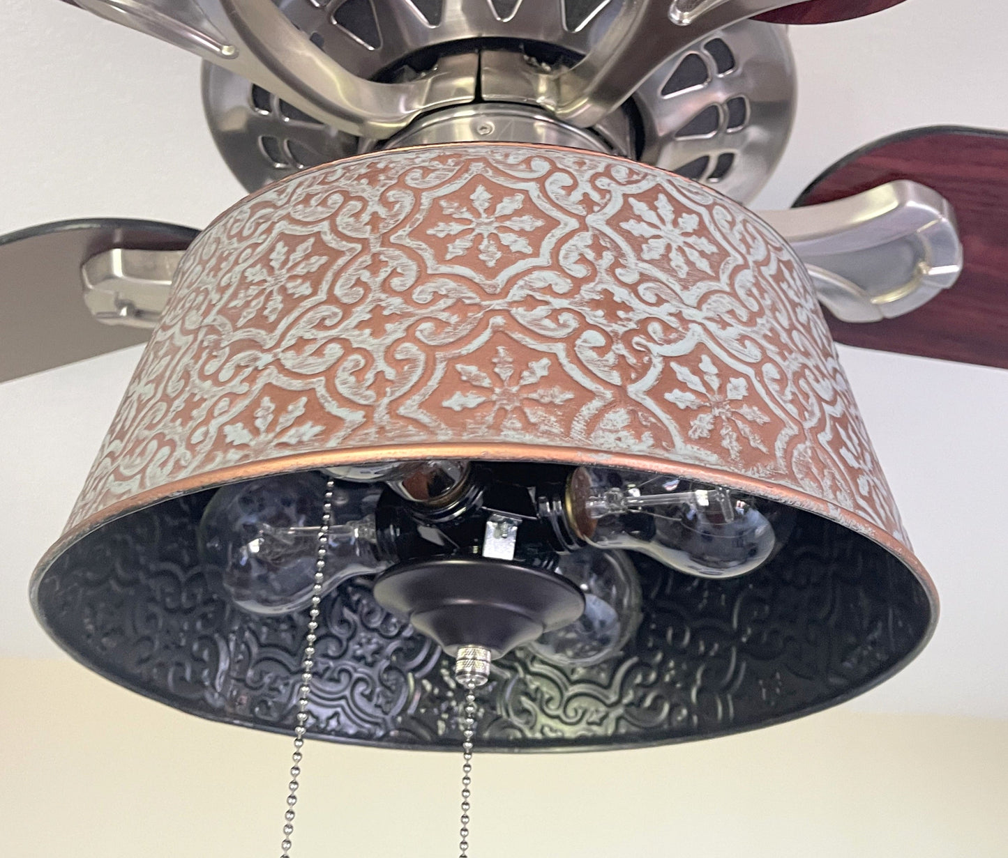 Ornate Copper Ceiling Fan Light Kit Makeover Replacement