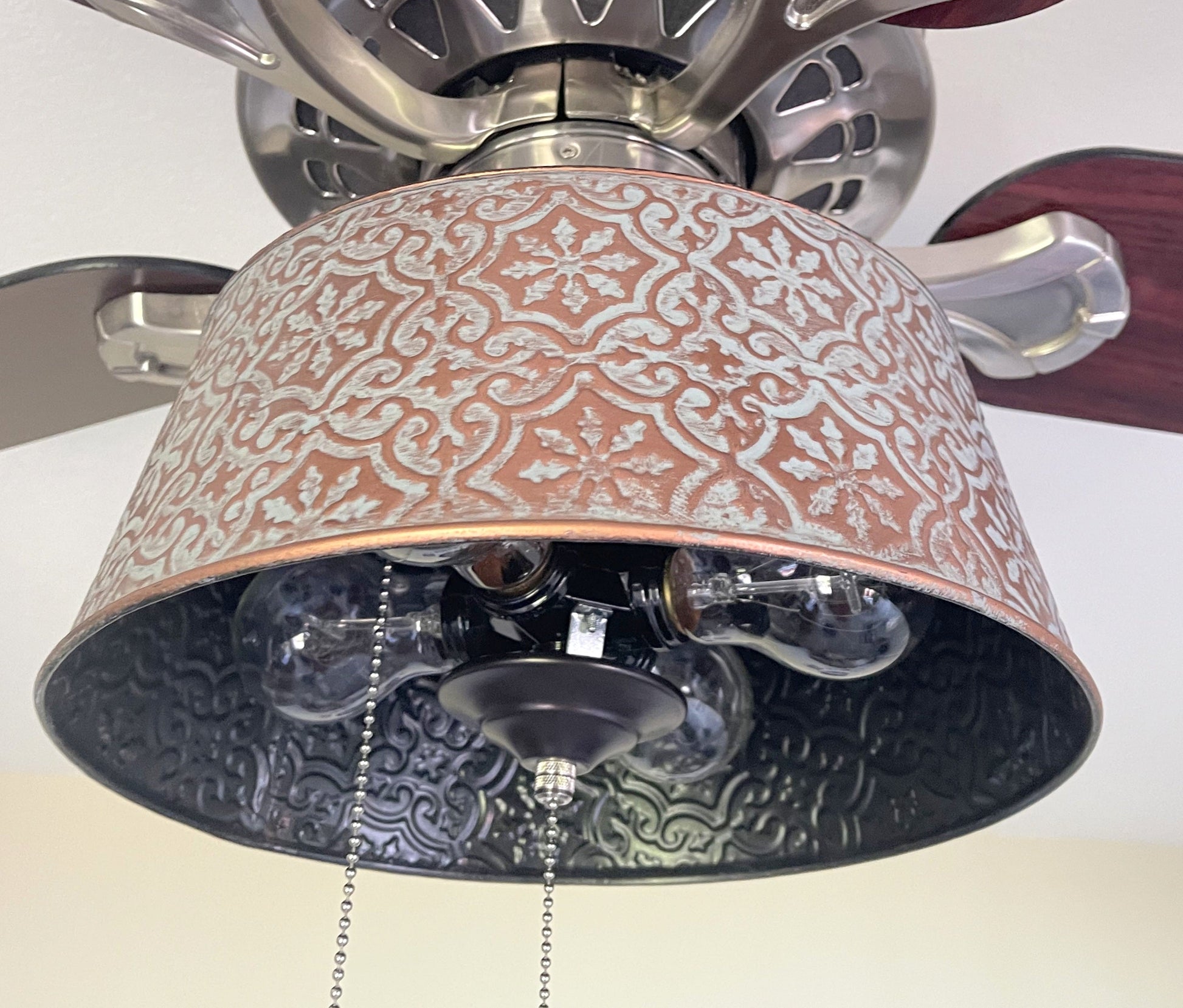 Ornate Copper Ceiling Fan Light Kit Makeover Replacement