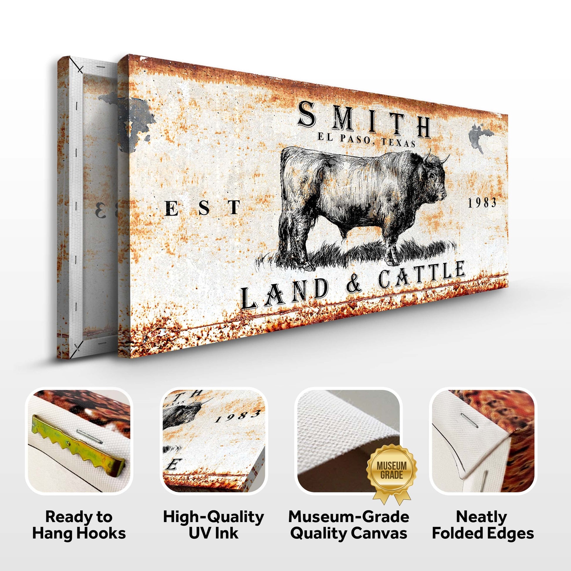 Land And Cattle Rustic Sign