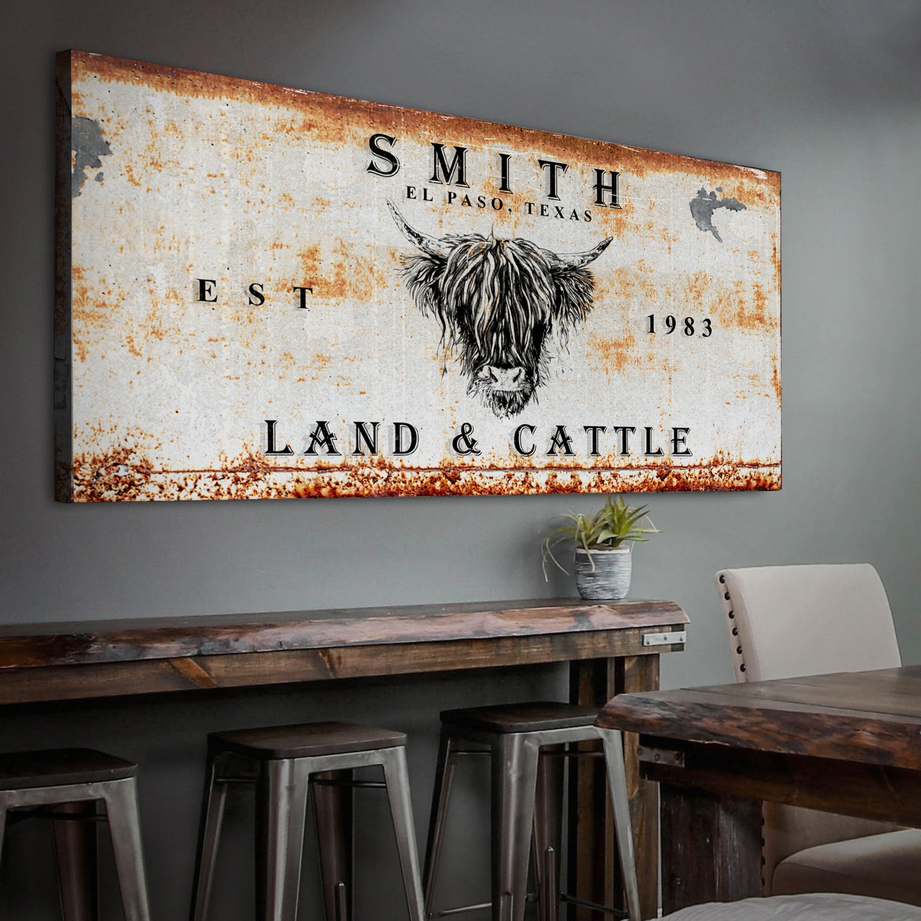 Land And Cattle Rustic Sign III