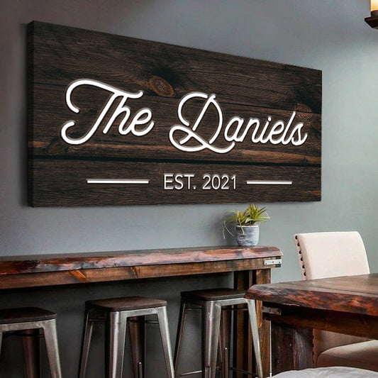 Wooden Family Name Sign