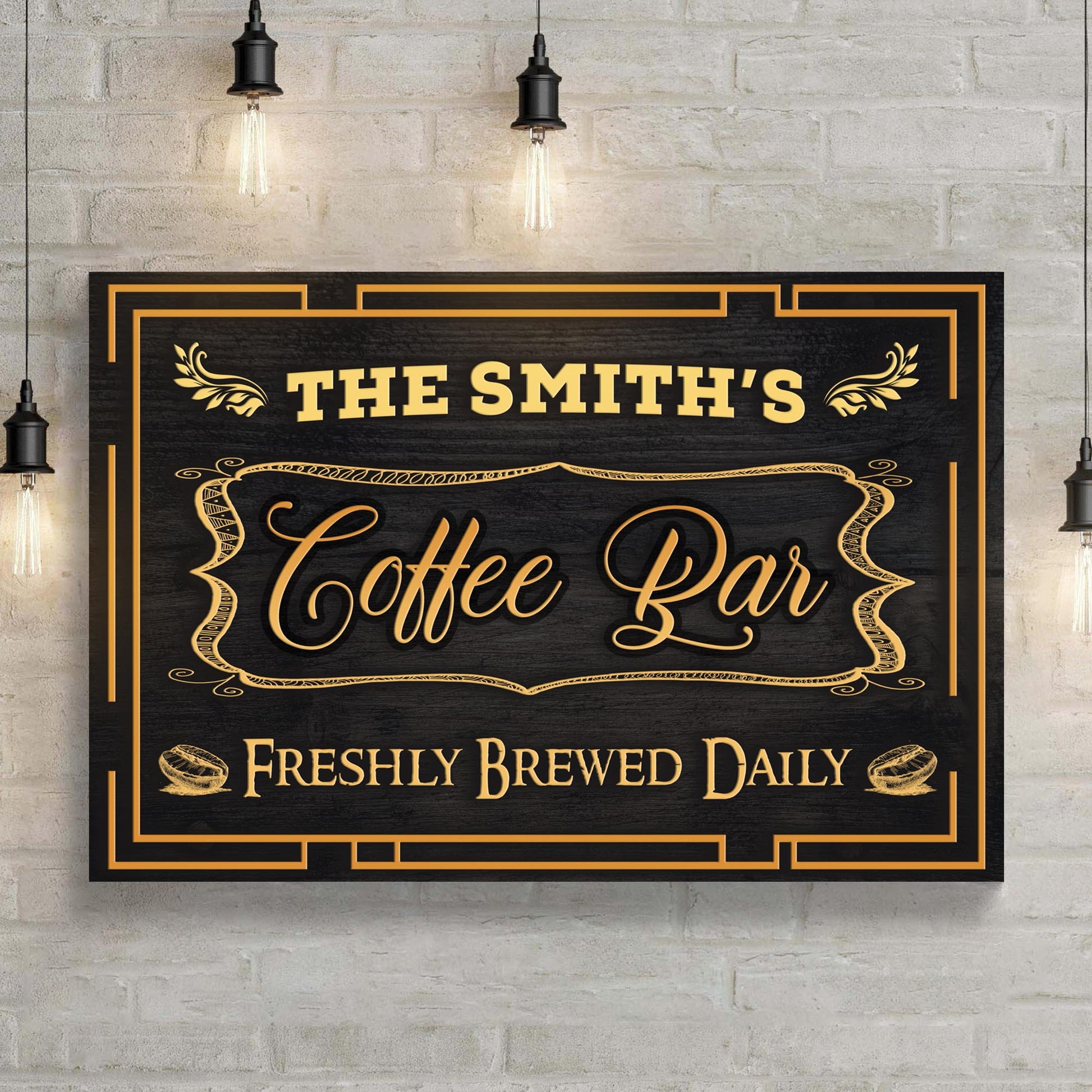 Coffee Bar Freshly Brewed Daily Sign