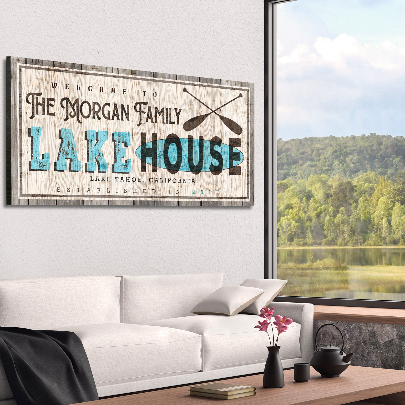 Vintage Family Lake House Sign