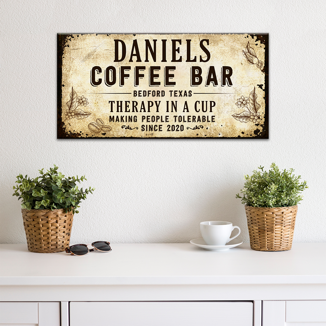 Therapy In A Cup Coffee Bar Sign