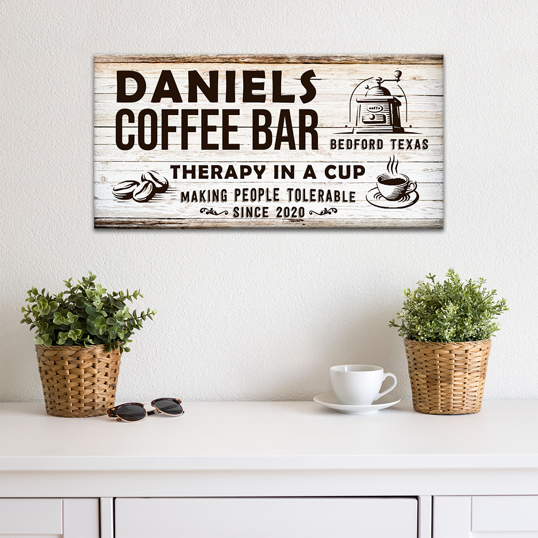 Therapy In A Cup Coffee Bar Sign