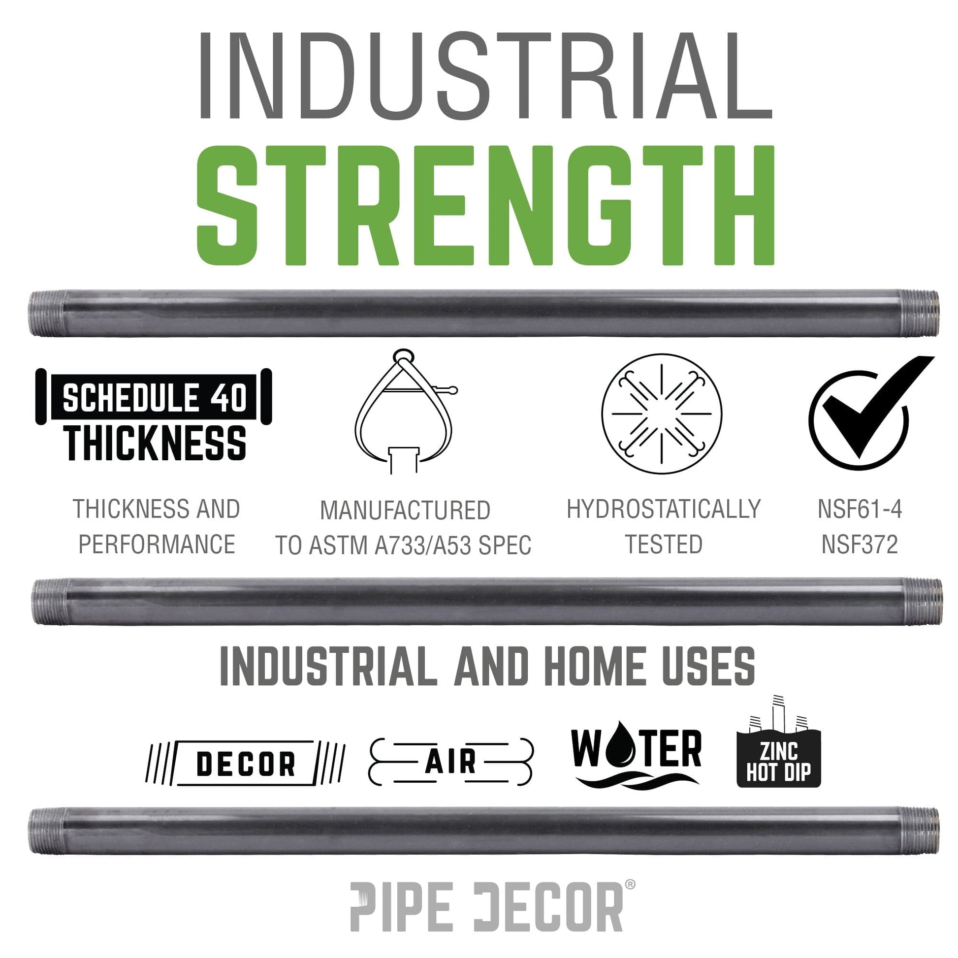 1 1/2 in. x 3 in. Galvanized Pipe
